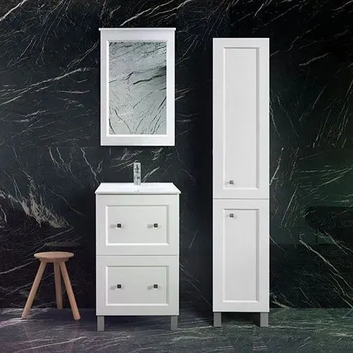 Тумба Болонья Н 50-02 Белый матовый (18)с Умывальником встраиваемый керамич.Женева 50 белый 