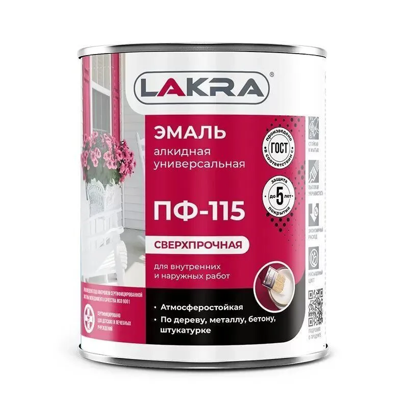 Эмаль ПФ-115,зеленый, 2,8кг,Лакра (алкид, атмосферная)