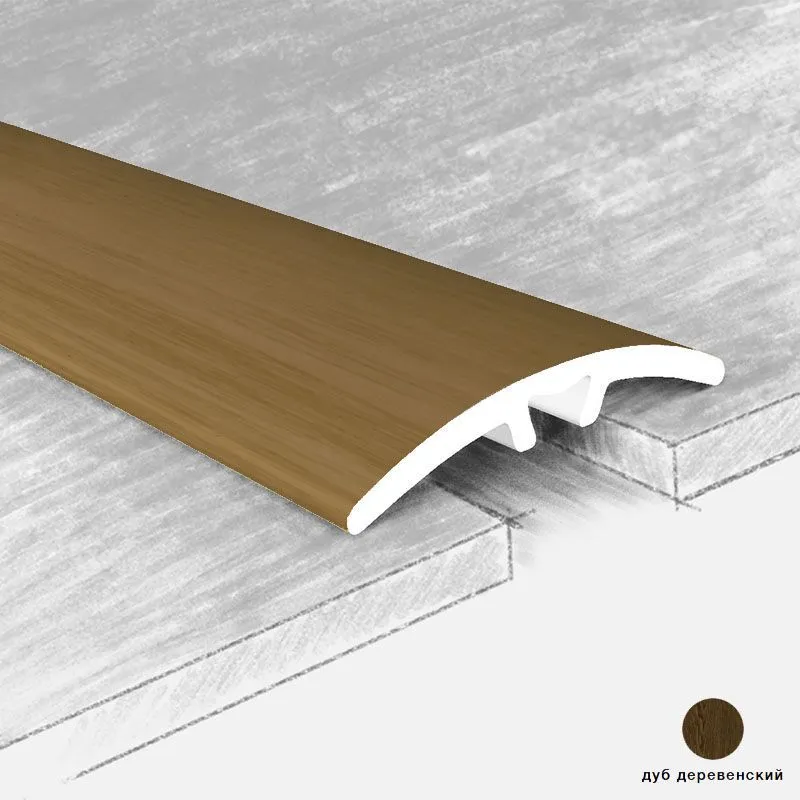 Порог алюм. 70-117Н  30мм  1,35м дуб дерев.   с потайным креплением