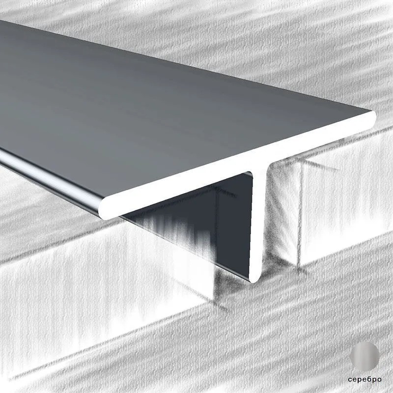 Алюминиевая Т-шина 325-01М  26мм серебро 2,7м