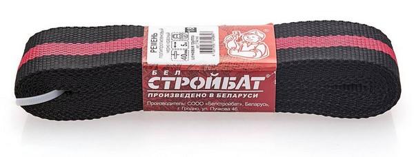 Ремень полипр. 25мм черн/красн (5 м) 331310