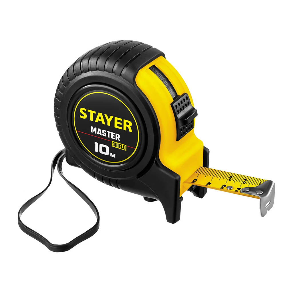 Рулетка с ударостойким обрезиненным корпусом STAYER TopTape 10м /25мм 34025-10_z01