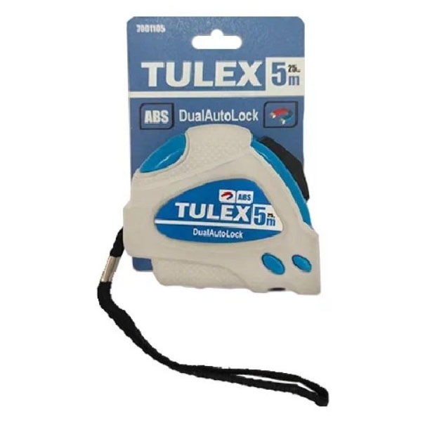 Рулетка "TULEX" 7001105 DualAutoLock обрезиненный корпус, дойная автофиксация, магн. зацеп, 5м*25мм