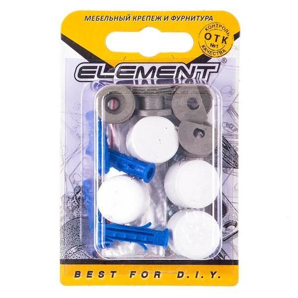 Зеркалодерж.d17мм мет+пласт.№ 8 белый(4 шт) "Eleme