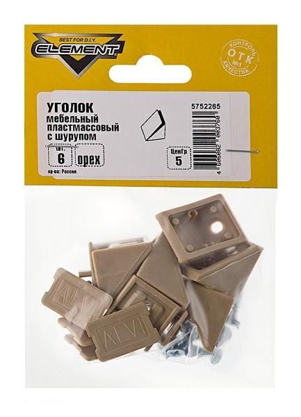 Уголки мебельные пл. орех с шур.(6 шт)"Element" 78920