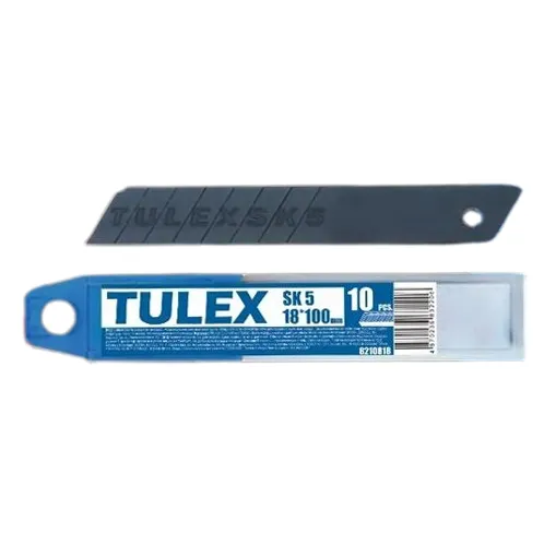 Лезвия сегментные для ножей TULEX "SK5" 8210818 в пластиковом боксе, 18х100мм, 8 сегментов (10шт/уп)