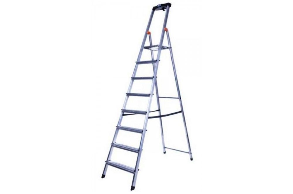 Ал. стремянка Safety 8S, Н=1,75/3,75м (128980)