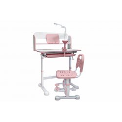 Детский стол с настольной лампой FH-M80 (розовый) стул в комплекте
