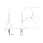 LM3071C-Gray&quot;Комфорт&quot;Смеситель для кухни, с допол. подключением к фильтру для питьев. воды
