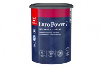 Тиккурила "Euro POWER 7А" 0,9 л краска интерьер. стойкая к мытью, мат.