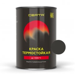 CERTA эмаль термостойкая антикоррозионная черный до 750°С (0,8кг)