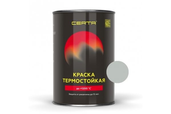 CERTA эмаль термост. антикоррозион. серебристый до 650°С (0,8кг)