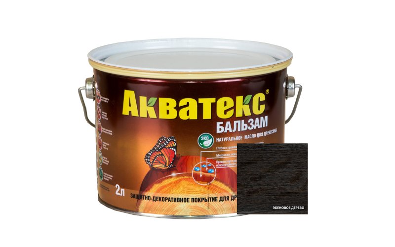 Акватекс-бальзам (натуральное масло для древесины) 2 л эбеновое дерево
