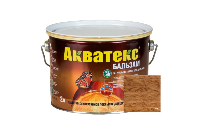 Акватекс-бальзам (натуральное масло для древесины) 2 л тик