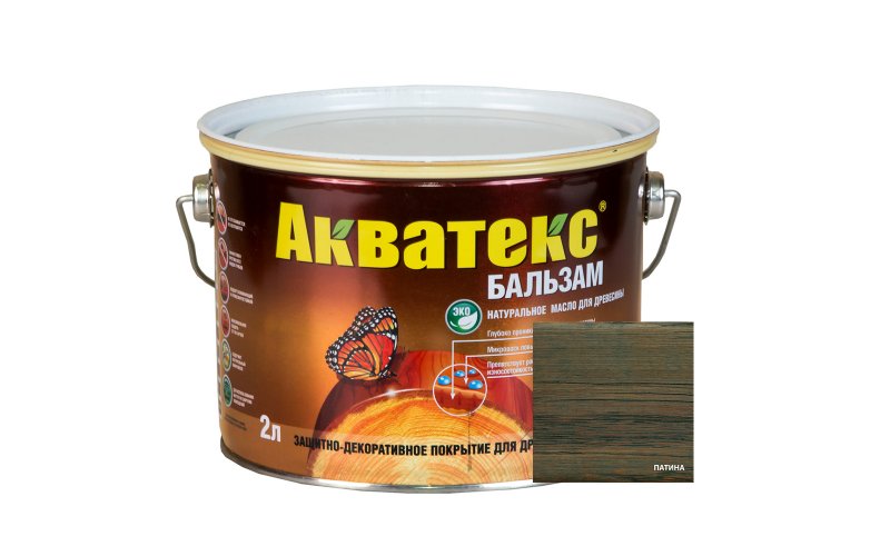 Акватекс-бальзам (натуральное масло для древесины) 2 л патина