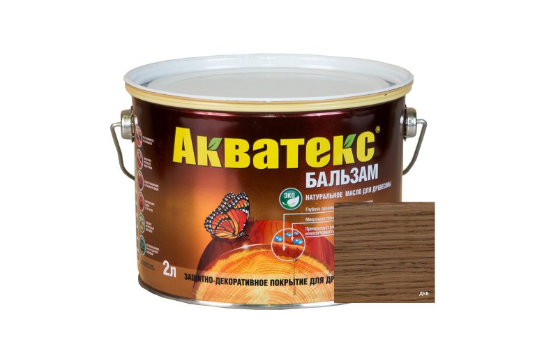 Акватекс-бальзам (натуральное масло для древесины) 2 л дуб
