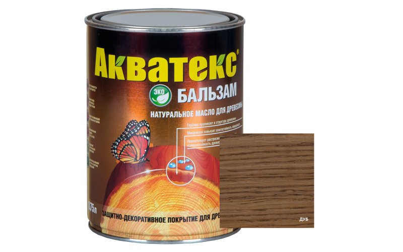 Акватекс-бальзам (натуральное масло для древесины) 0,75 л дуб