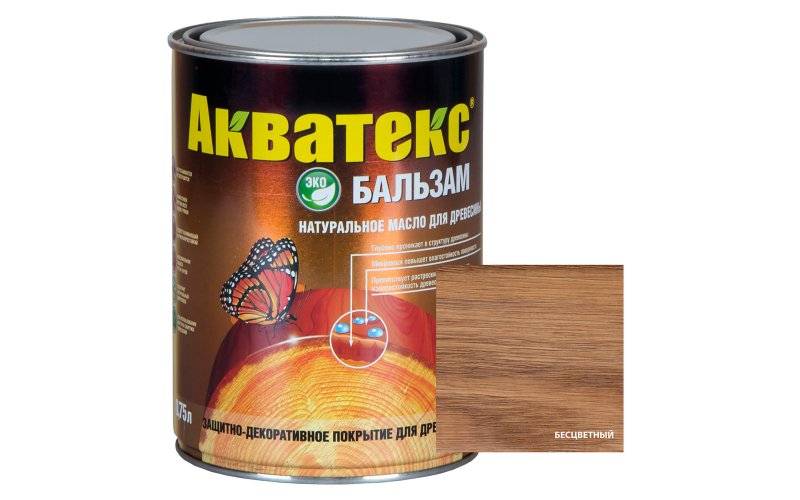 Акватекс-бальзам (натуральное масло для древесины) 0,75 л бесцветный