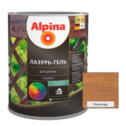 Средство защитно-декоративное Alpina Лазурь-гель для дерева шелковисто-матовая, цветная, палисандр