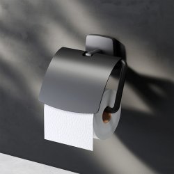 A90341422 Gem Держатель для туалетной бумаги с крышкой черный