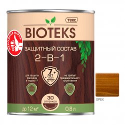 Защитный состав 2-в-1 BIOTEKS орех 0,8л