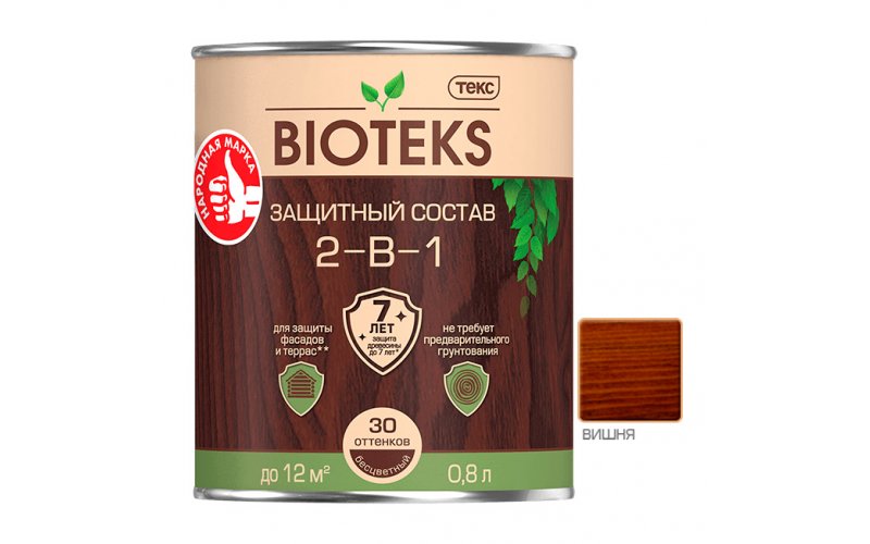 Защитный состав 2-в-1 BIOTEKS вишня 0,8л