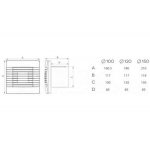 Вентилятор вытяжной AIRROXY - PRESTIGE 120 ZG  23563