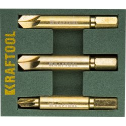 Набор экстракторов KRAFTOOL для выкручивания крепежа с износом граней,3 пред. 26770-H3