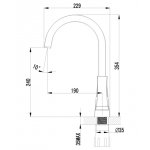 LM4555C &quot;Юнит&quot; Смеситель для кухни, с высоким поворотным изливом, хром (289CR)