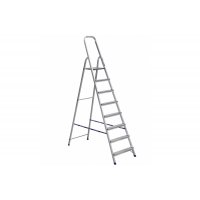 Алюминиевая лестница-стремянка 8-и ступ, Н=1,66/3,70м  (Ам708)