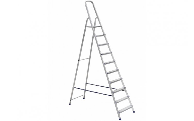 Алюминиевая лестница-стремянка 10-и ступ, Н=2,08/4,10м  (Ам710)