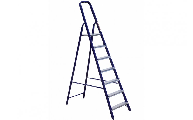 Стальная лестница-стремянка 7-и ступ  Н=1,45/3,50м  (М8407)