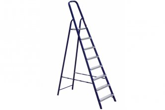 Стальная лестница-стремянка 8-и ступ Н=1,66/3,70м  (М8408)