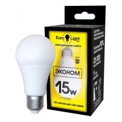 Светодиодная лампа теплый белый свет цоколь E27 15 Вт