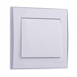RAIN Выключатель белый с бок. вст. хром 1356 703-0225-100