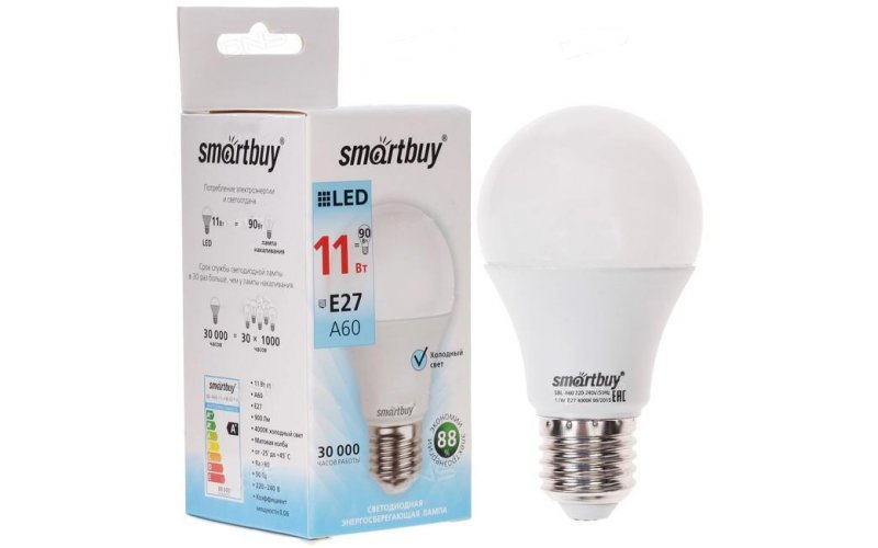 Лампа светодиодная Smartbuy SBL-A60-11-40K-E27-A
