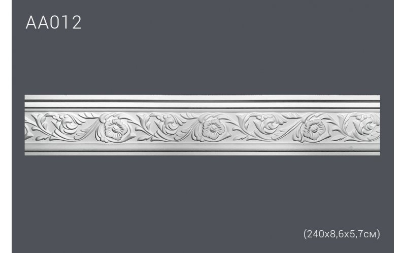Плинтус потолочный с рисунком АА012 240х8,6х5,5 см (полиуретан)
