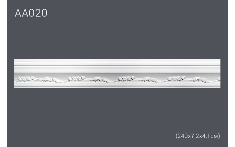 Плинтус потолочный с рисунком АА020 240х7х4 см (полиуретан)