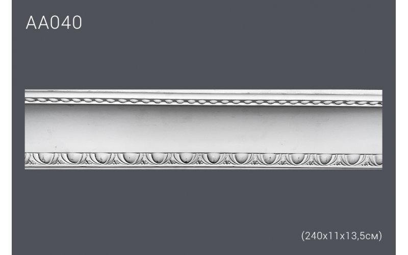 Плинтус потолочный с рисунком АА040 240х11х13,5 см (полиуретан)