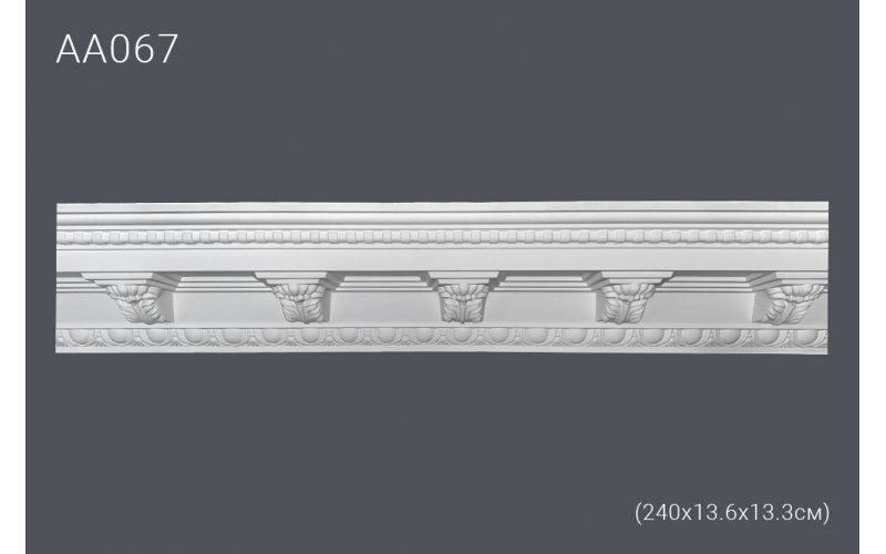 Плинтус потолочный с рисунком АА067 240х13,3х13,7 см (полиуретан)