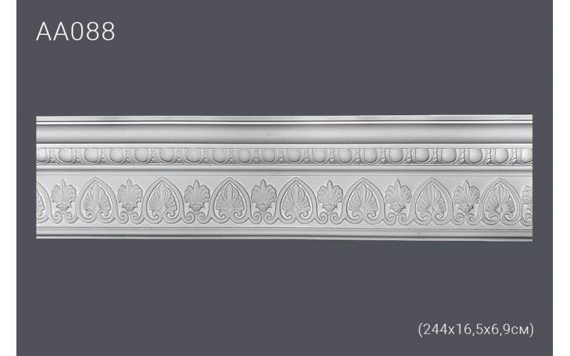Плинтус потолочный с рисунком АА088 244х16,5х6,5 см (полиуретан)