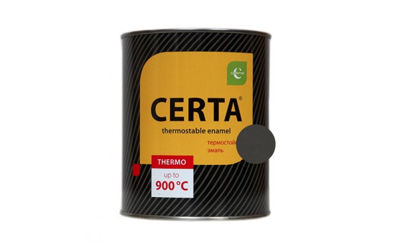 CERTA эмаль термостойкая антикоррозионная черный до 750°С (0,8кг)