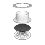 Решетка вентиляционная Эра ДК 100 диффузор приточно-вытяжной со стопорным кольцом и фланцем D100