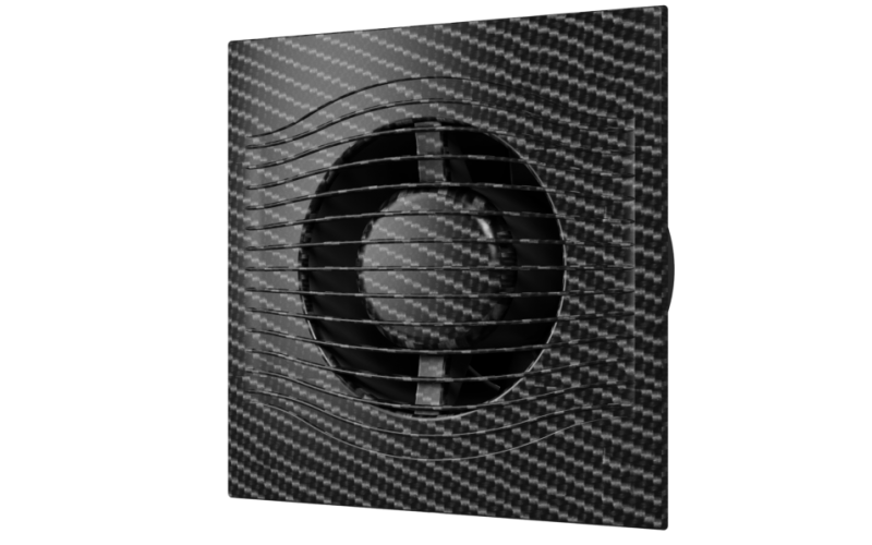 Вентилятор ЭРА СЛИМ 4 С (100мм) черный карбон с клапаном