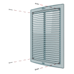 Решетка вентиляционная Эра РЦ 2030 цилиндрическая с сеткой 200х300