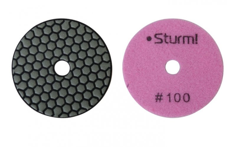 9012-D100-100 Алмазный гибкий шлифовальный круг, 100 мм, P100, сухое шлиф., 1 шт. Sturm!