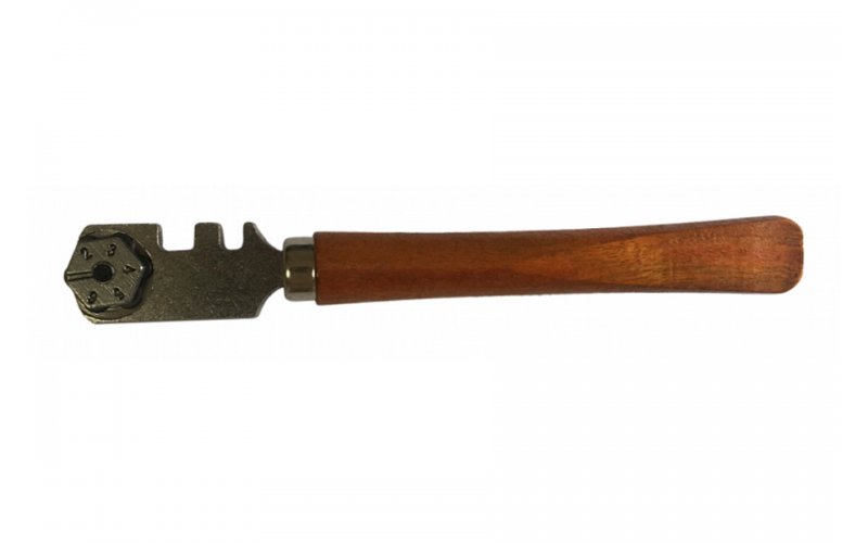 Стеклорез с деревянной ручкой 6-ти роликовый, Sturm 1077-AL-02