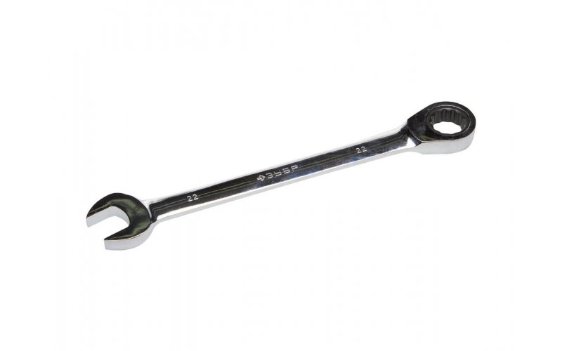 Ключ Зубр ПРОФИ ГАечный комбинированный трещеточный,хромированный 22мм 27074-22