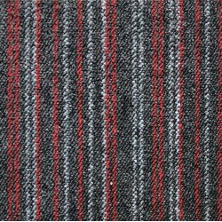 Ковровая плитка Betap Vienna 7785 (50х50) толщина 3,9 мм серо-красные линии (5,0 кв.м. -20 шт), М2