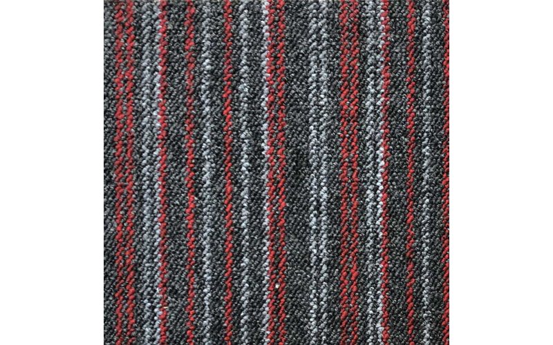 Ковровая плитка Betap Vienna 7785 (50х50) толщина 3,9 мм серо-красные линии (5,0 кв.м. -20 шт), М2